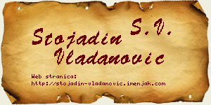 Stojadin Vladanović vizit kartica